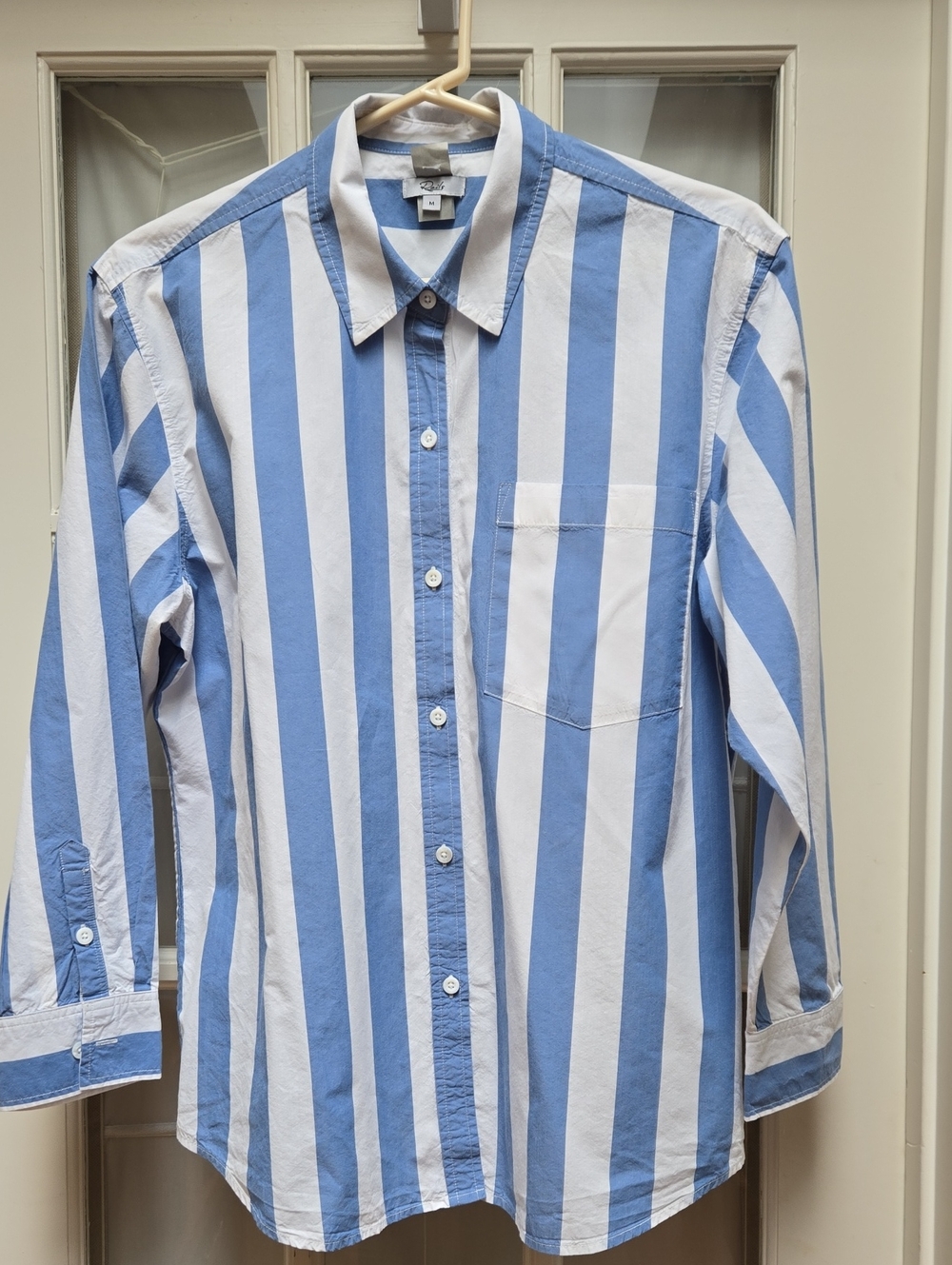 Nordstrom Rails Blue and White Stripe Womens Boyfriend Button-Down Shirt